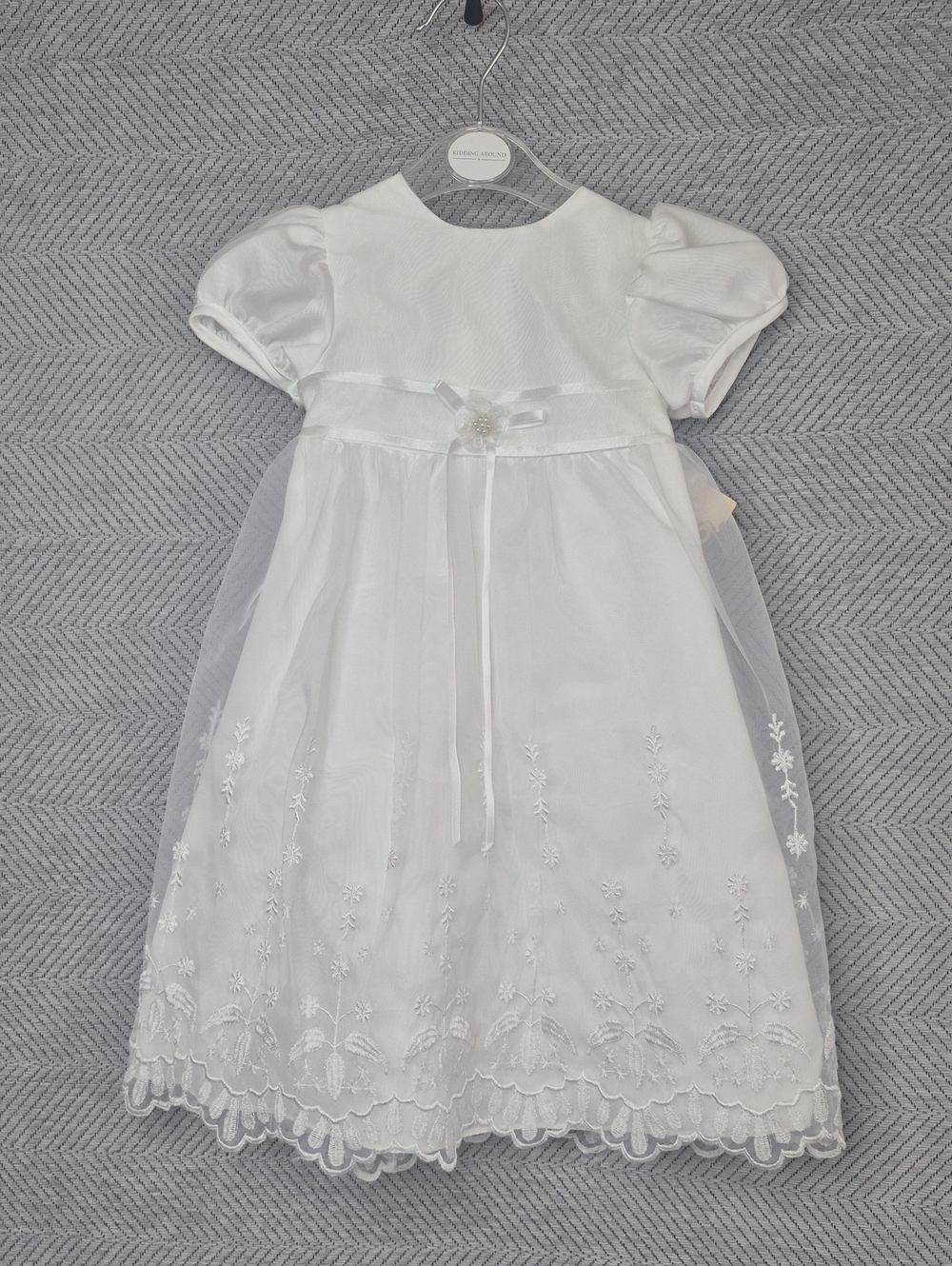 NWT Lauren Madison Rare White Christening Baptism Communion Embroidered Dress12M